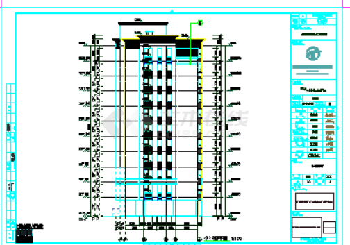 2020建筑消防火新规后户型图设计cad（ 一梯两户两单元-三房两厅两卫- 梯北侧。一字型。11F 底部带架空层 ）-图二