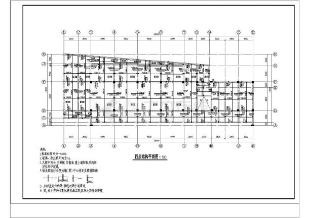某四层框架结构幼儿园（建筑面积1515.1平方米）设计cad全套建筑施工图（含设计说明，含结构设计图）-图二