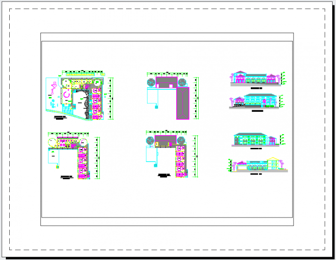 三层波托菲诺二期幼儿园施工cad图，共八张_图1