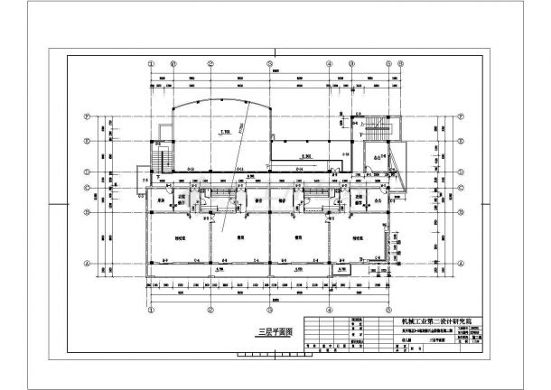 1828平方米三层幼儿园建筑施工cad图，共十九张-图二