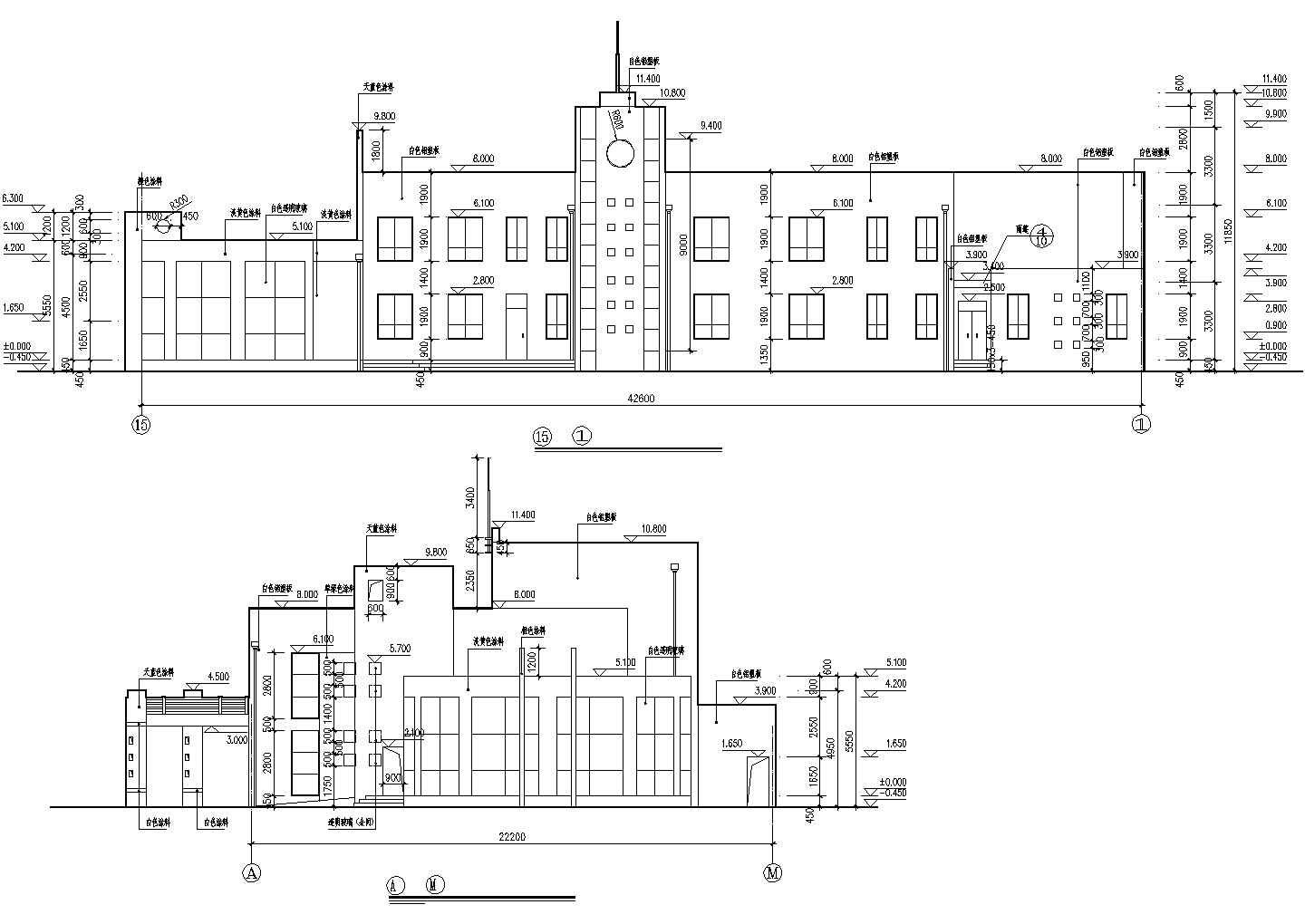 4班2层1123.36平米砖混结构幼儿园建筑设计图