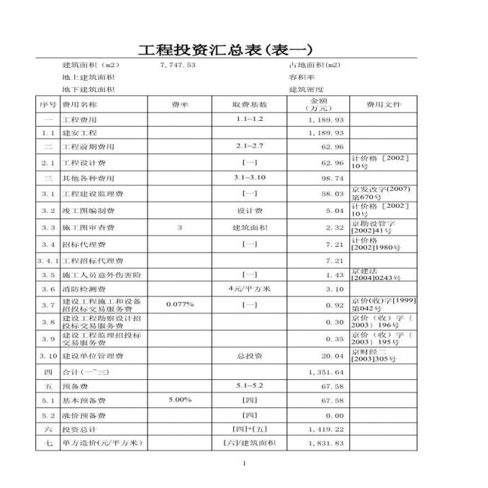 北京市某中学教学楼加固工程概算书_图1