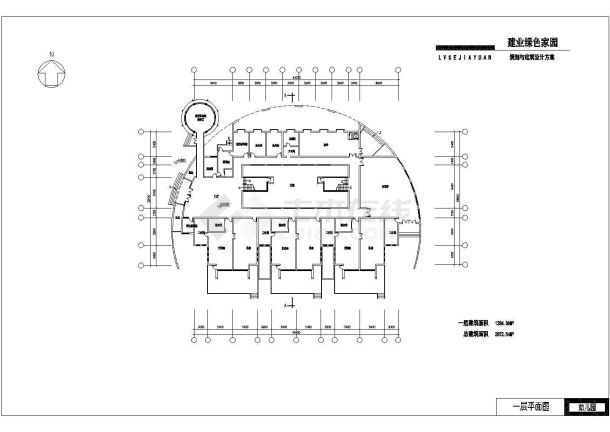 9班3层2872.54平米绿色家园幼儿园建筑设计方案图【含JPG外观效果图】-图一