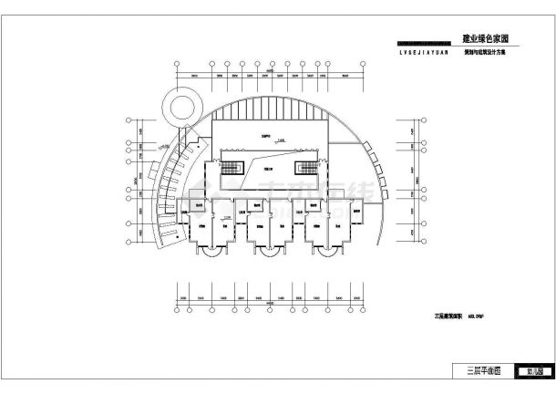 9班3层2872.54平米绿色家园幼儿园建筑设计方案图【含JPG外观效果图】-图二