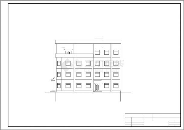 某四层框架结构幼儿园建筑施工cad图，共十一张-图一