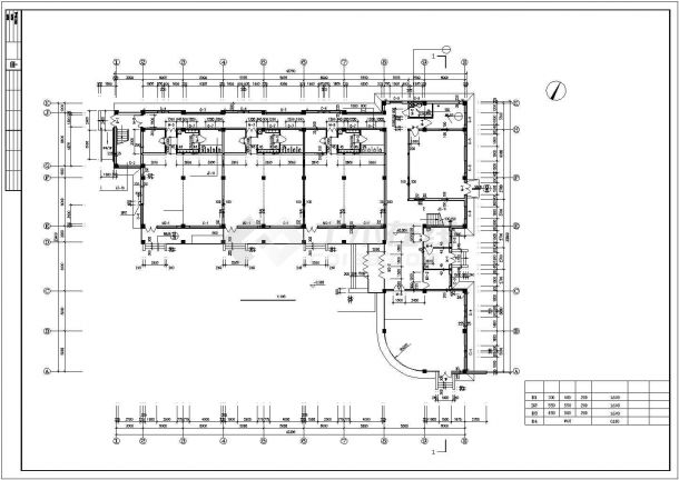 某2241平方米三层幼儿园建筑施工CAD图纸（共13张）-图二