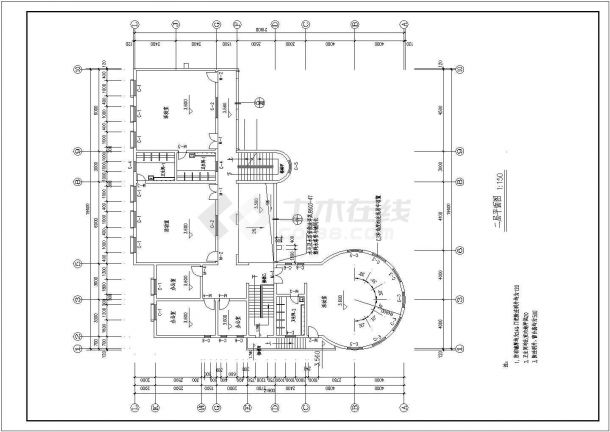 幼儿园建筑施工CAD平面布置参考图-图二