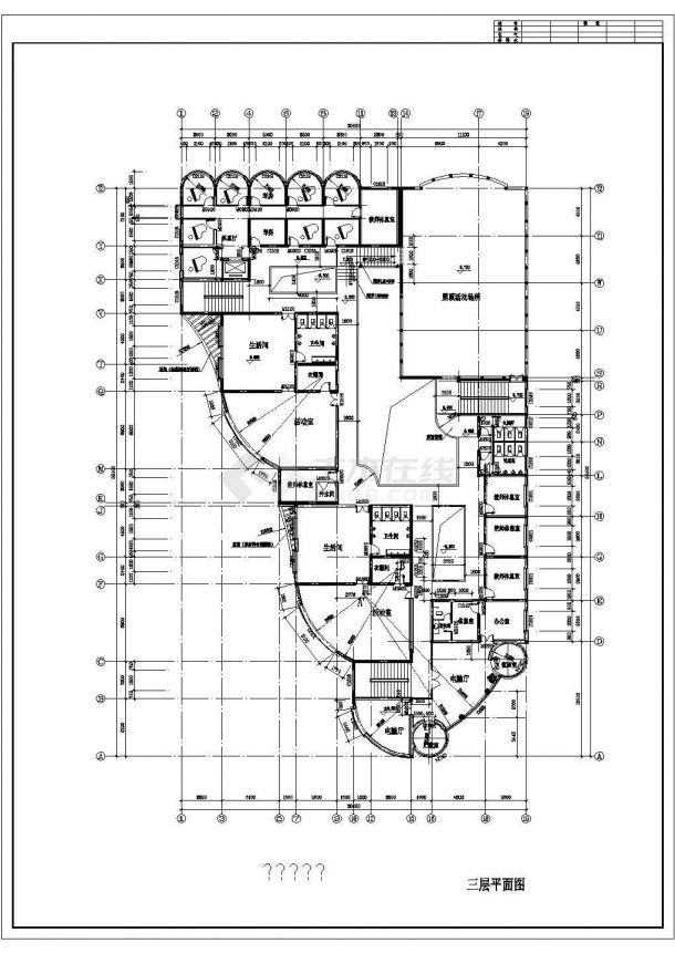 6班3层小区幼儿园建筑施工图-图二