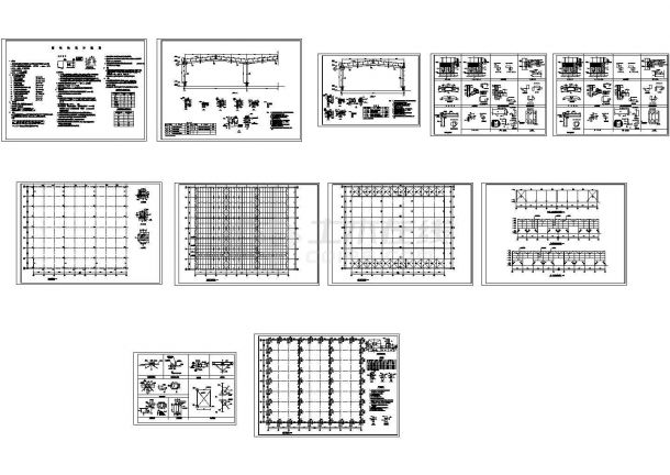 某单层轻钢结构厂房（轴线面积2640㎡）设计cad全套结构施工图纸（含设计说明）-图二