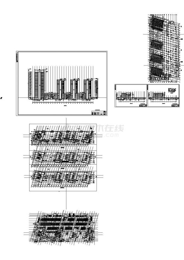 某高层商业性公共建筑综合体建筑施工CAD图纸设计-图一