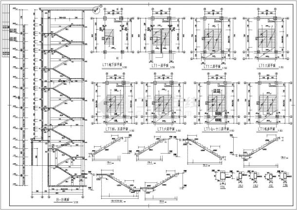 某框架结构高层住宅楼结构设计CAD全套施工图纸（含施工说明）-图一