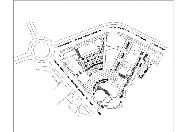 某市中心区规划设计CAD全套建筑施工图纸（含总平面图设计）-图二