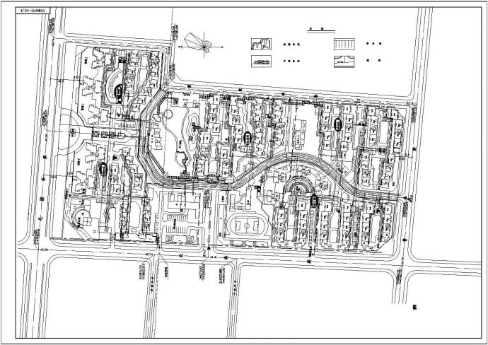 某长方形地块高级住宅小区规划设计cad总平面布置图（甲级院设计）_图1