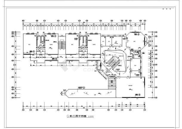 3层幼儿园教学楼设计建筑施工cad图，共八张-图一
