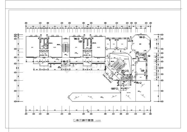 3层幼儿园教学楼设计建筑施工cad图，共八张-图二
