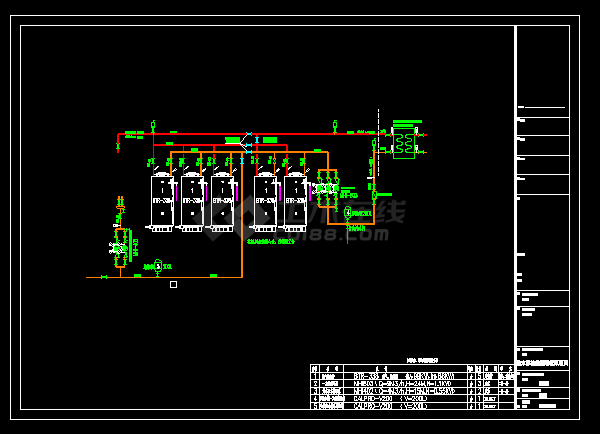 某会所锅炉房设计cad施工系统图（标注详细）-图二
