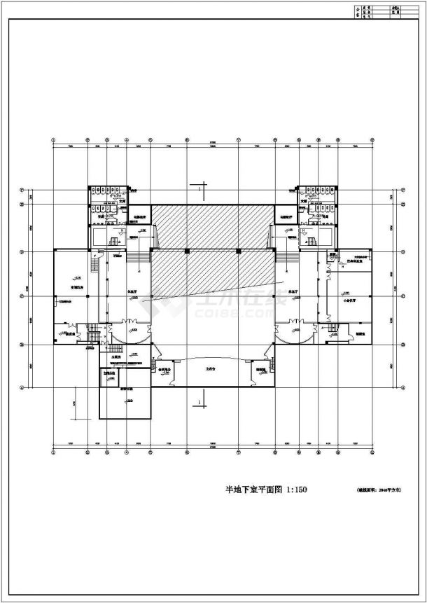 华南理工大学技术科学楼建筑布置施工平面图-图一