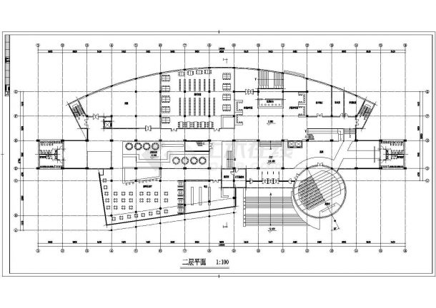 某大型图书信息中心建筑设计全套CAD图-图二