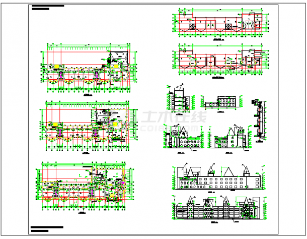 上海3层幼儿园教学楼设计建筑结构施工图，共七张-图一