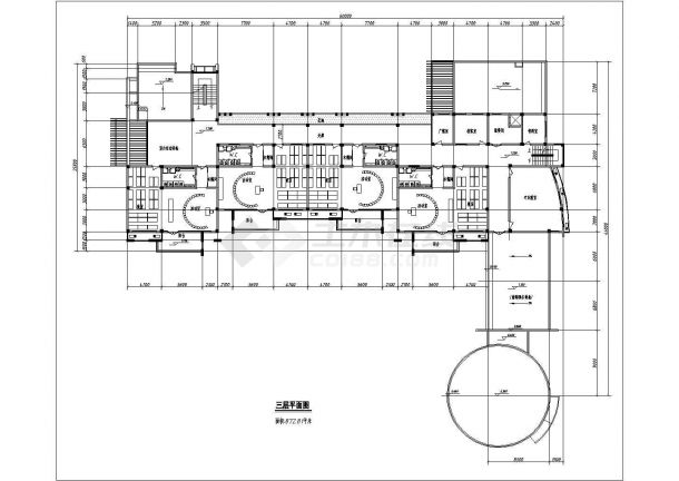 3242平方米3层幼儿园教学楼设计建筑施工cad图，共九张-图一