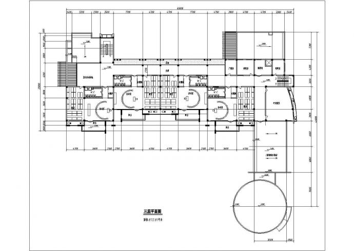 3242平方米3层幼儿园教学楼设计建筑施工cad图，共九张_图1