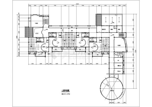 3242平方米3层幼儿园教学楼设计建筑施工cad图，共九张-图二