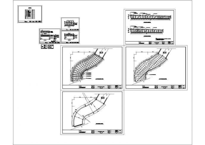 某住宅楼地下车库玻璃雨棚设计cad全套结构施工图（标注详细）_图1