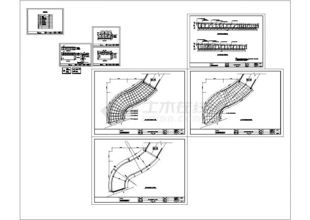 某住宅楼地下车库玻璃雨棚设计cad全套结构施工图（标注详细）-图二