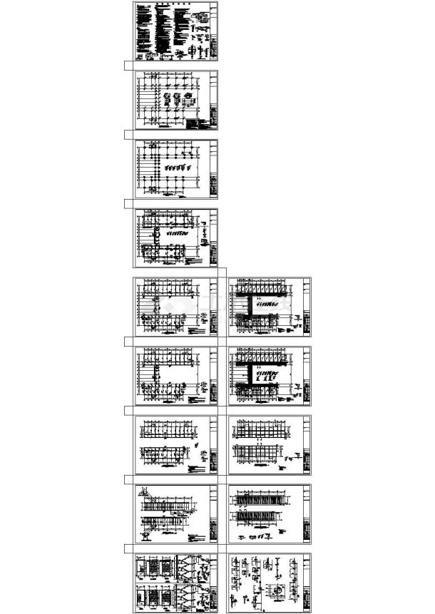 小区四层框架教学楼结构设计图-图一