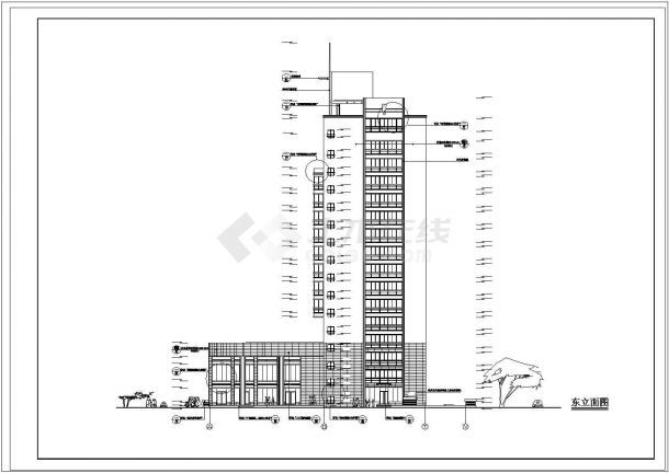 办公楼设计_某地区高层办公楼建筑cad施工图-图二