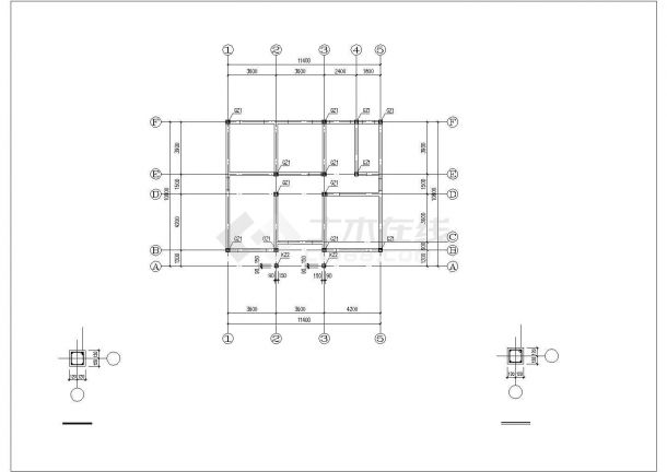 350平米左右3层混合结构独栋乡村别墅全套结构设计CAD图纸-图一