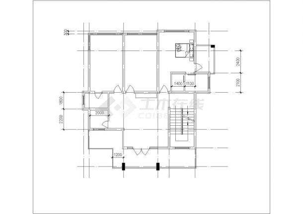 某小型3层砖混结构单体别墅平立面设计CAD图纸（含地下室和阁楼）-图一