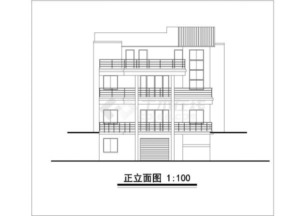 某小型3层砖混结构单体别墅平立面设计CAD图纸（含地下室和阁楼）-图二