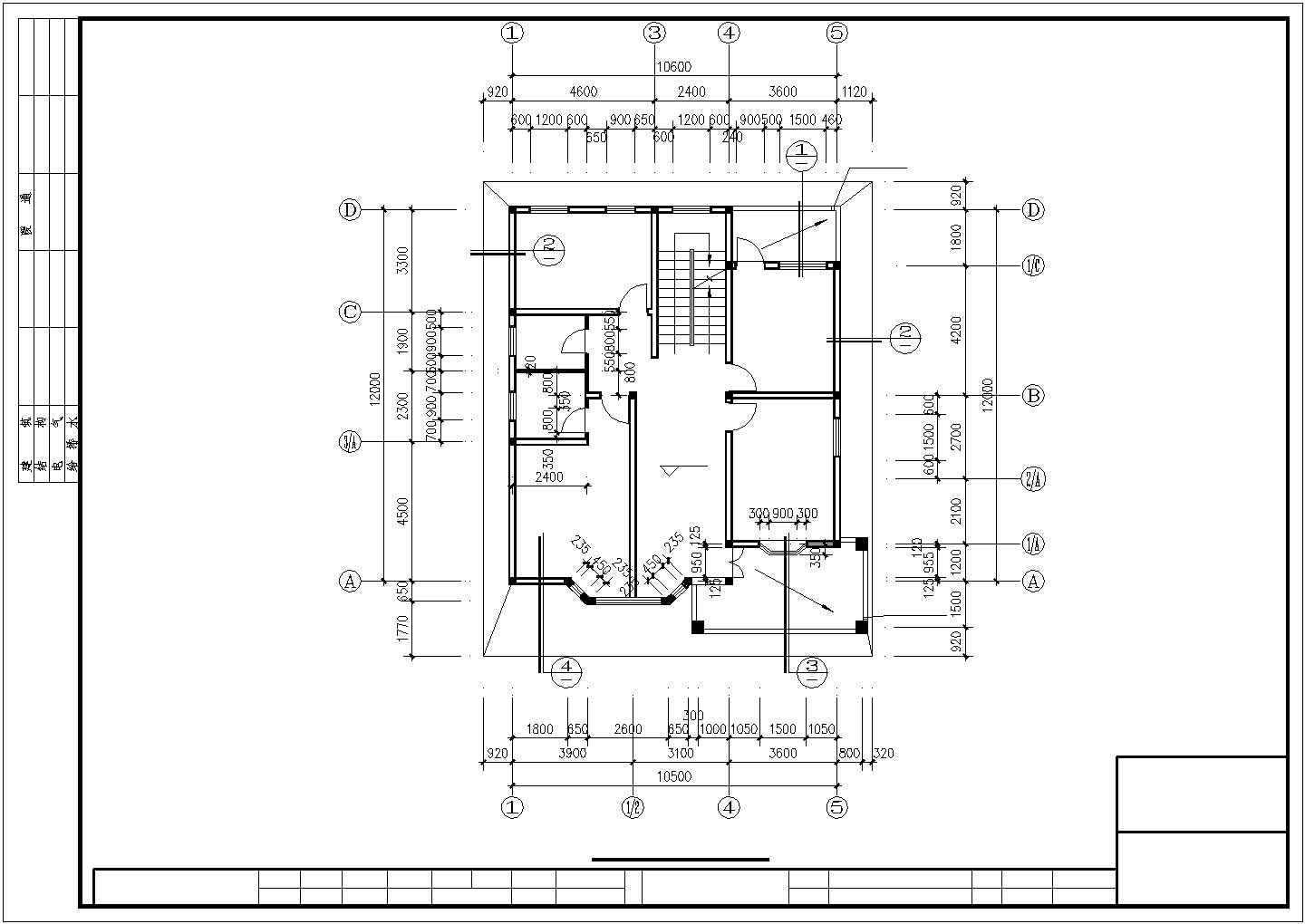 某大型3层框混结构单体别墅建筑结构设计CAD图纸（含地下室层）