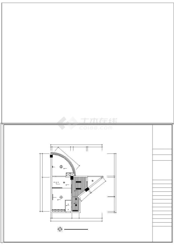 [福建]某单身公寓楼建筑cad方案施工图纸-图一