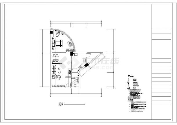 [福建]某单身公寓楼建筑cad方案施工图纸-图二