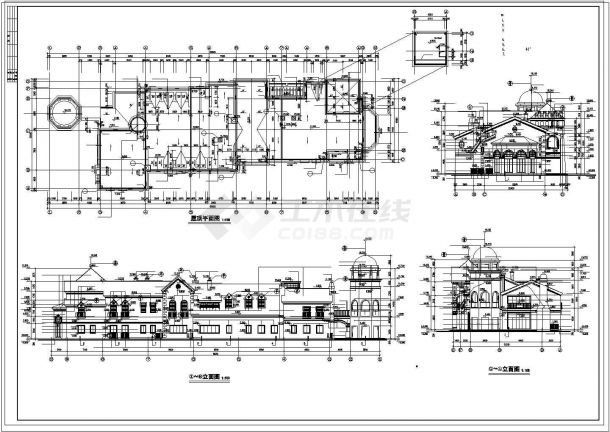 [欧式]商业街商铺建筑设计施工cad图纸-图二