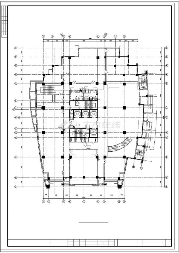 北方某高层办公大楼建筑cad设计施工图纸-图一