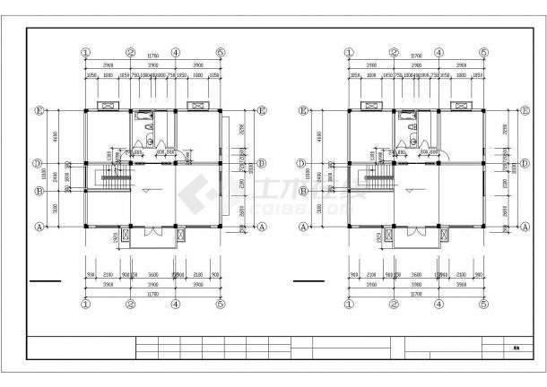 某大型3层框混结构单体别墅建筑结构设计CAD图纸（含电气图）-图一