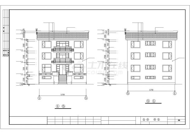 某大型3层框混结构单体别墅建筑结构设计CAD图纸（含电气图）-图二