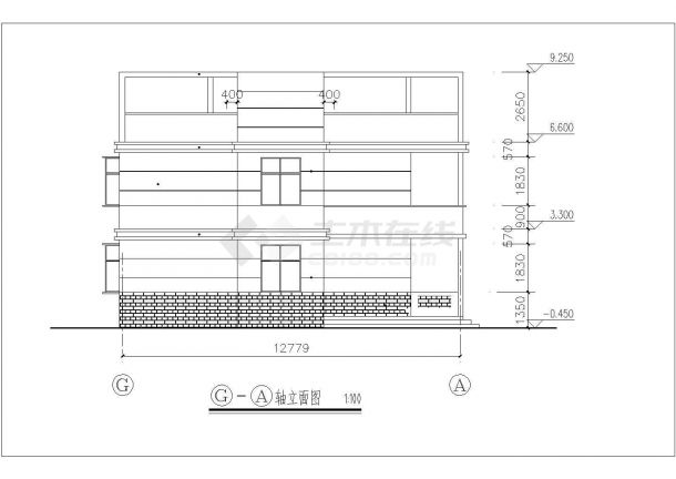 205平米2层砌体结构独栋乡村别墅楼全套建筑设计CAD图纸-图一