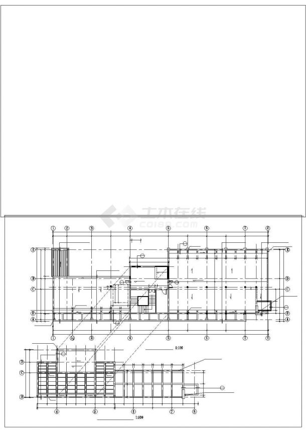 办公楼设计_某6层办公楼建筑cad施工设计图纸(外立剖面)-图二