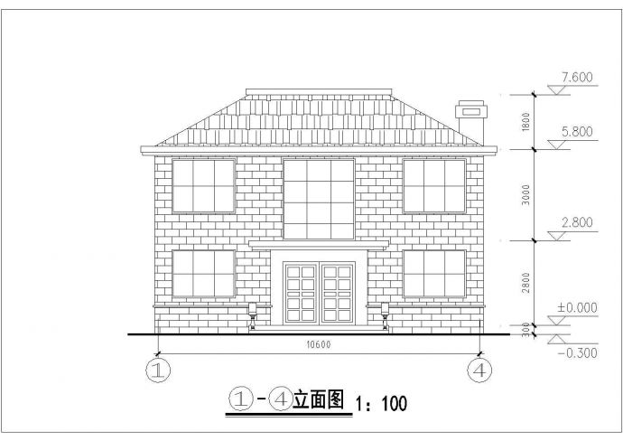 沈阳某村镇186平米2层砖混结构自建房平立剖面设计CAD图纸_图1
