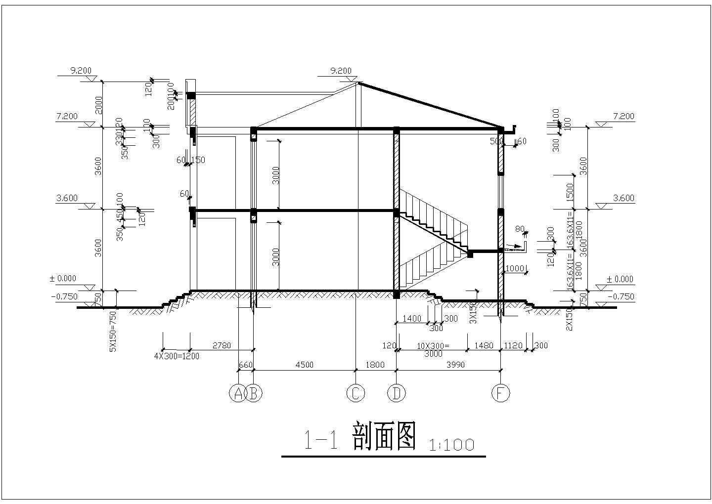 贵阳市某村镇224平米2层框混结构乡村别墅建筑+结构设计CAD图纸