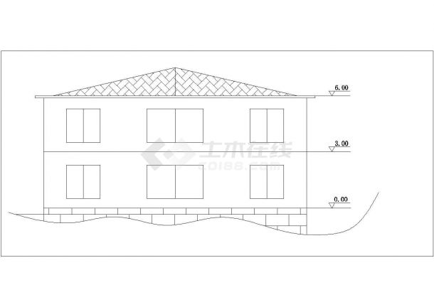锦州某村镇188平米2层砖混结构农村自建楼平立面设计CAD图纸-图一