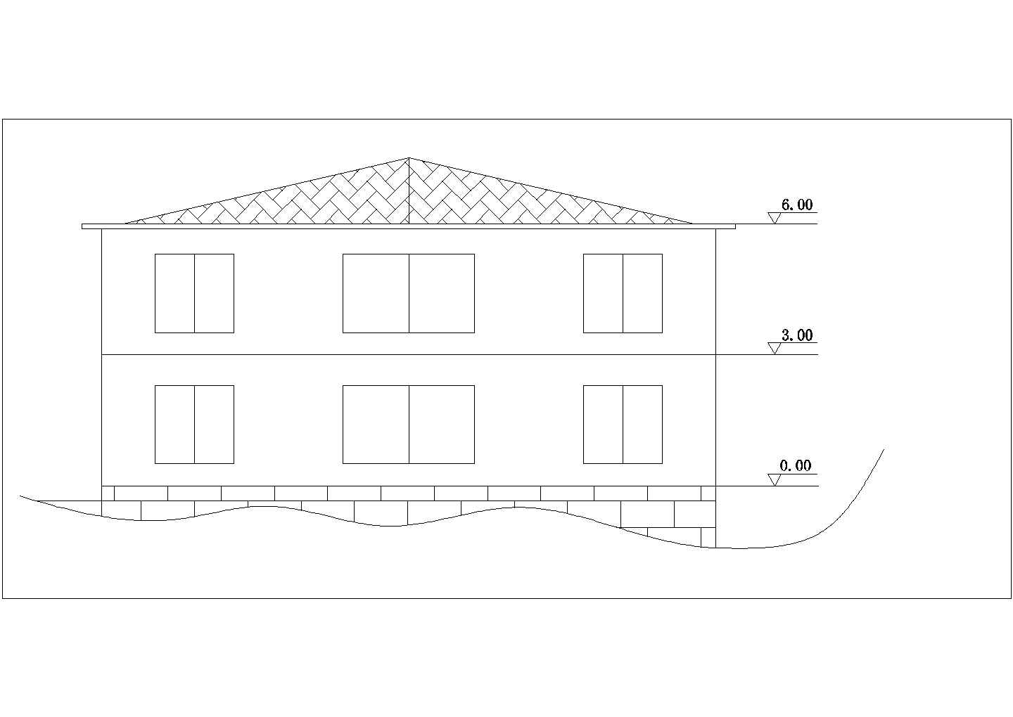 锦州某村镇188平米2层砖混结构农村自建楼平立面设计CAD图纸