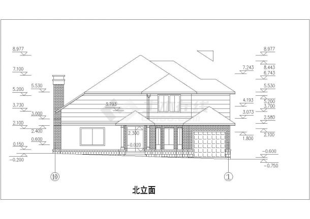 杭州某村镇330平米3层框架结构独栋别墅全套平立剖面设计CAD图纸-图二