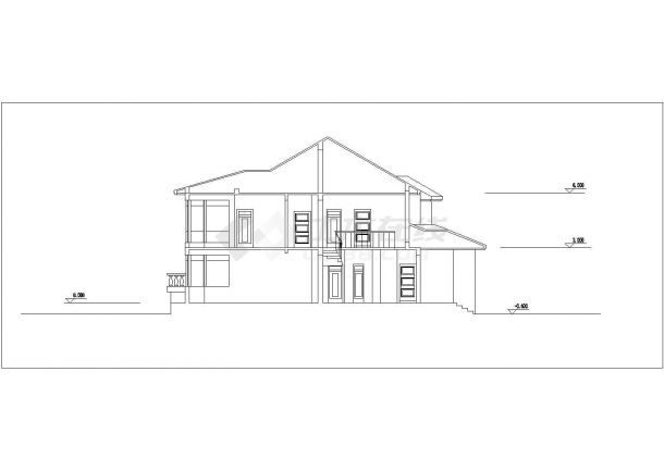287平米3层框架结构乡村自建别墅平立面设计CAD图纸-图二