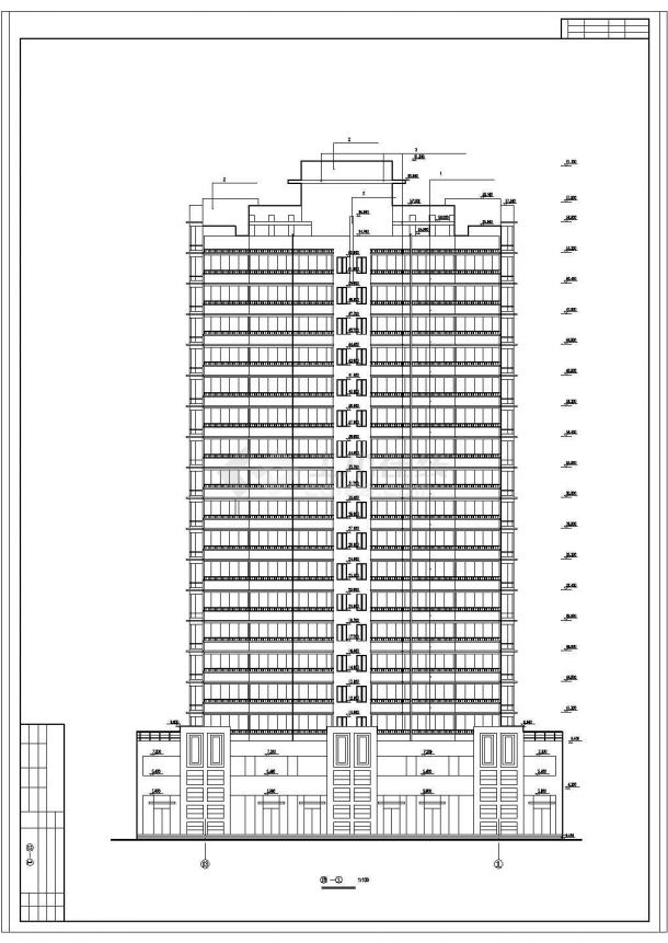 某地高层单身公寓楼建筑cad设计施工图纸-图二