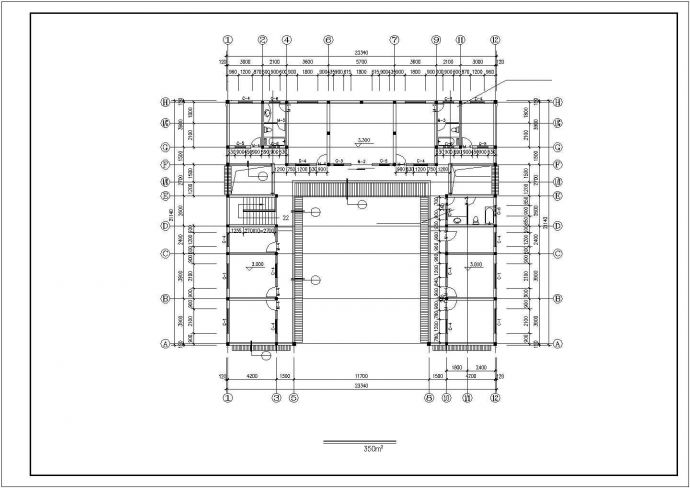 大理市某现代化村镇710平米凹形住宅楼全套建筑设计CAD图纸_图1